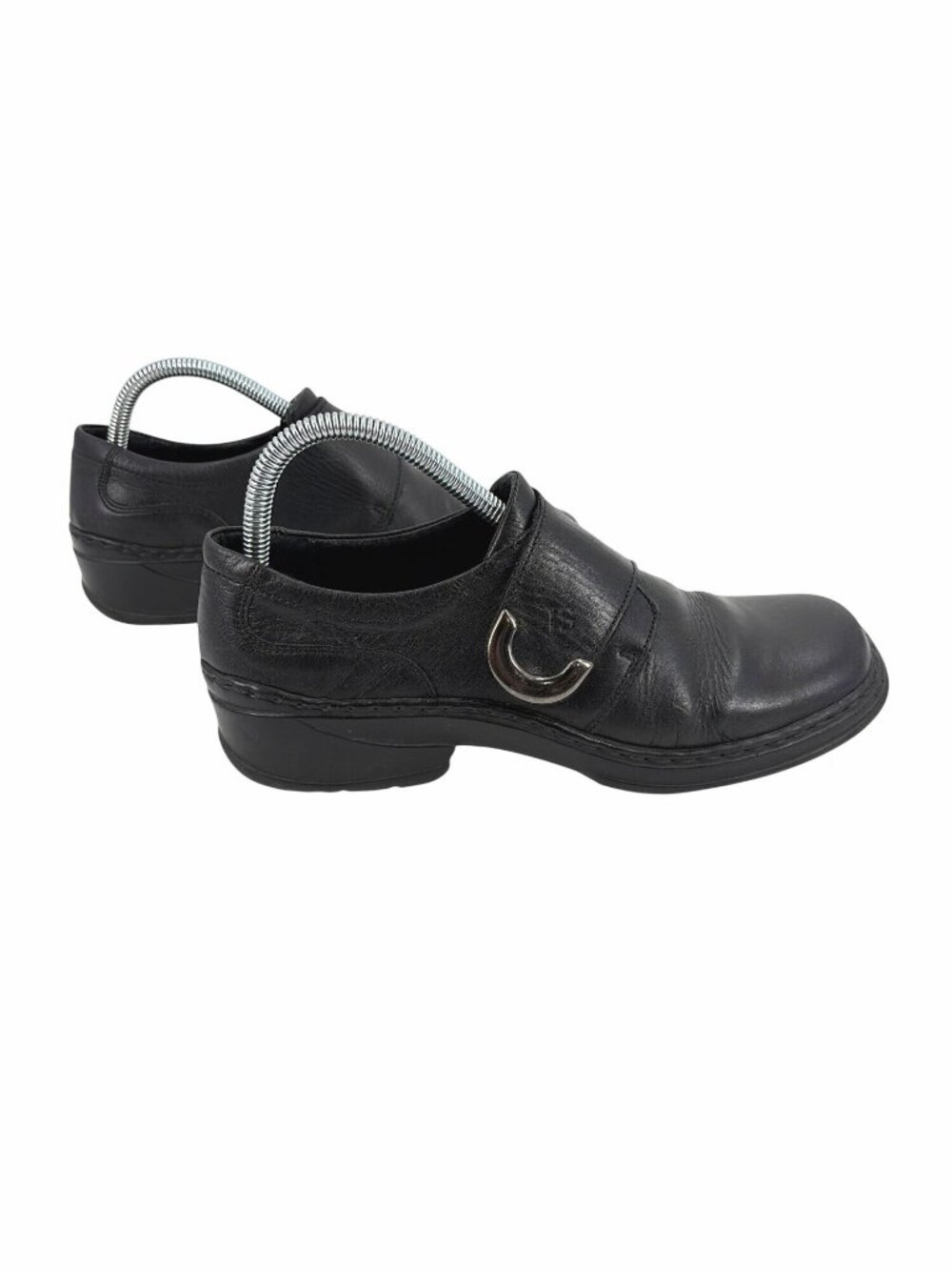Josef Seibel Womens EU 39 Black Leather Comfort Shoes Metal Accent Minimalist - Picture 2 of 9